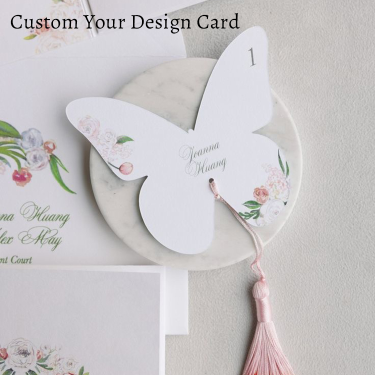 Wedding Supply Business - Custom Elegant Butterfly Menu Wedding Invitation