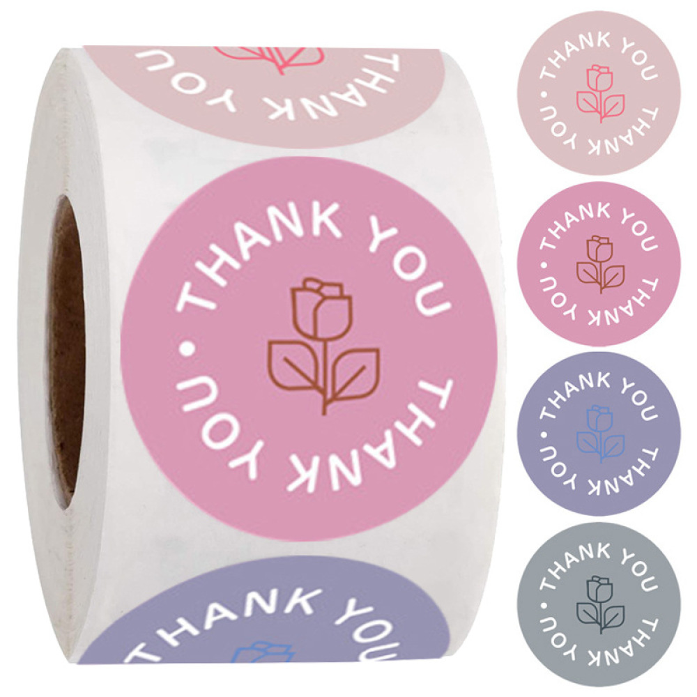 Wedding Supply Business - Adhesive Floral Thank You Stickers Round