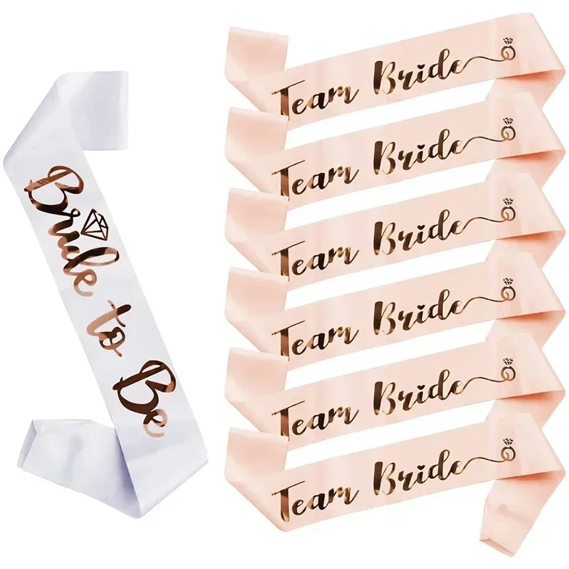Bride Tribe Sash - 1 Set Bridal Sash Rose Gold