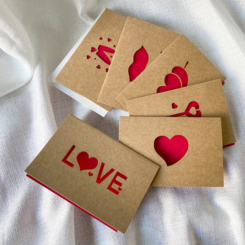 Love Gift Cards Red Kraft Pape - Wedding Supply Business 评论和价格