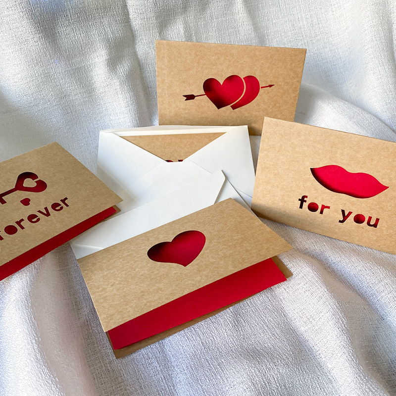 Love Gift Cards Red Kraft Pape - Wedding Supply Business 评论和价格