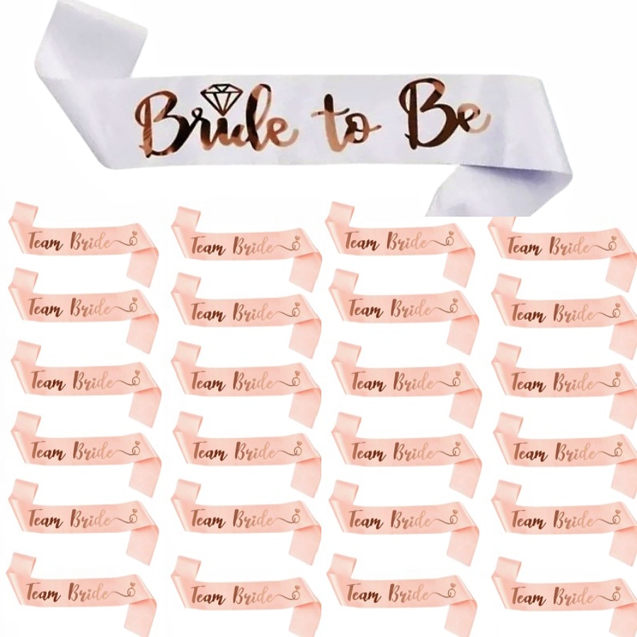 25pcs/set of rose Golden sash  - Bride Tribe Sash 评论和价格
