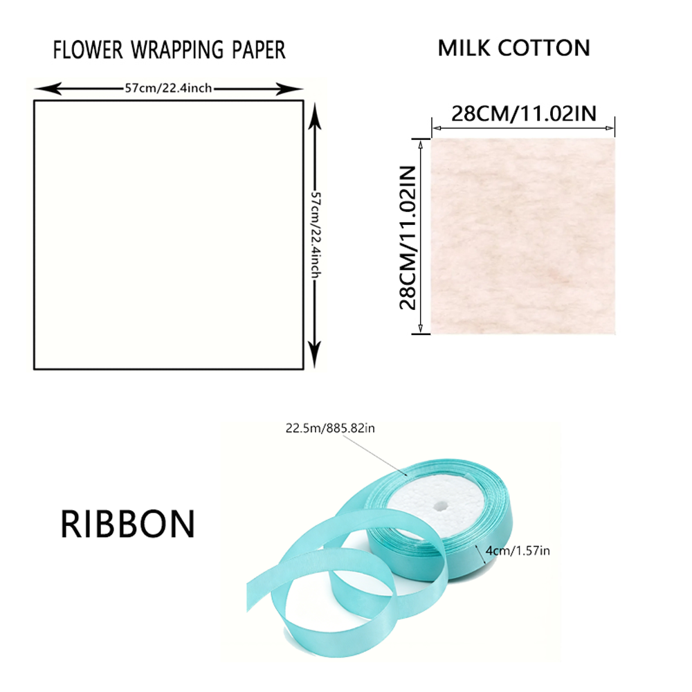 20 Sheets Floral Bouquet Wrapp - Papercraft Supply Ribbon 评论和价格