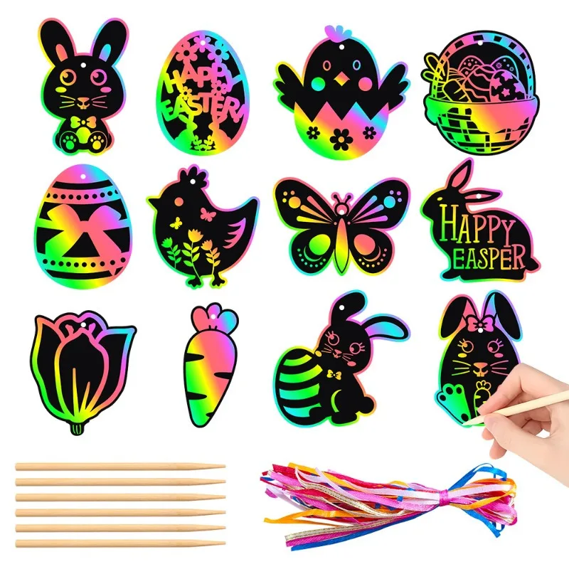 Scratch Paper Cards with Woode - Papercraft Supply Ribbon 评论和价格