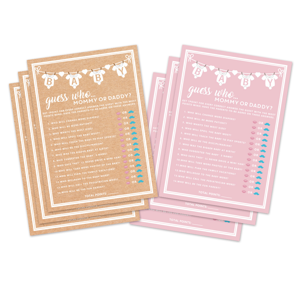 10pcs Baby Shower Guess Who Mo - Wedding Supply Business 评论和价格