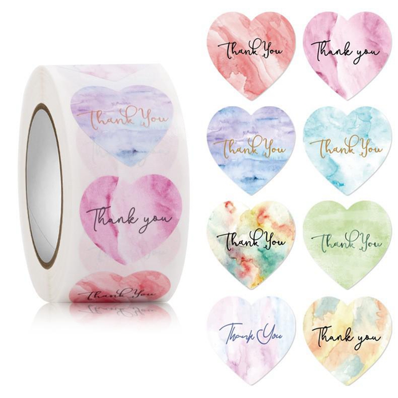 100-500pcs Heart Thank You Sti - Wedding Supply Business 评论和价格