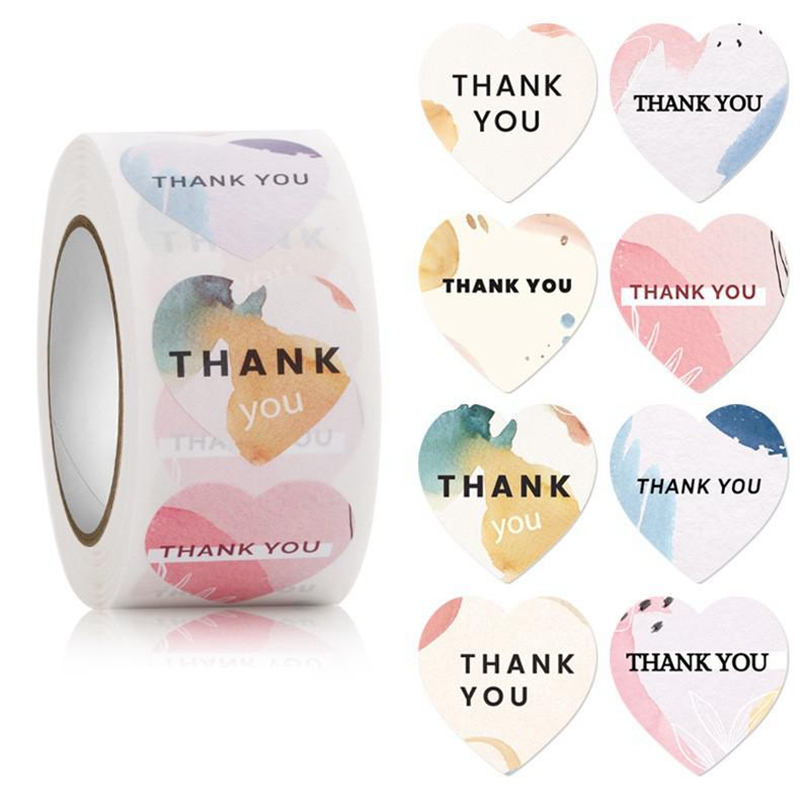 100-500pcs Heart Thank You Sti - Wedding Supply Business 评论和价格