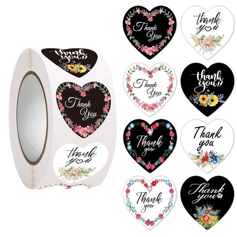 100-500pcs Heart Thank You Sti - Wedding Supply Business 评论和价格