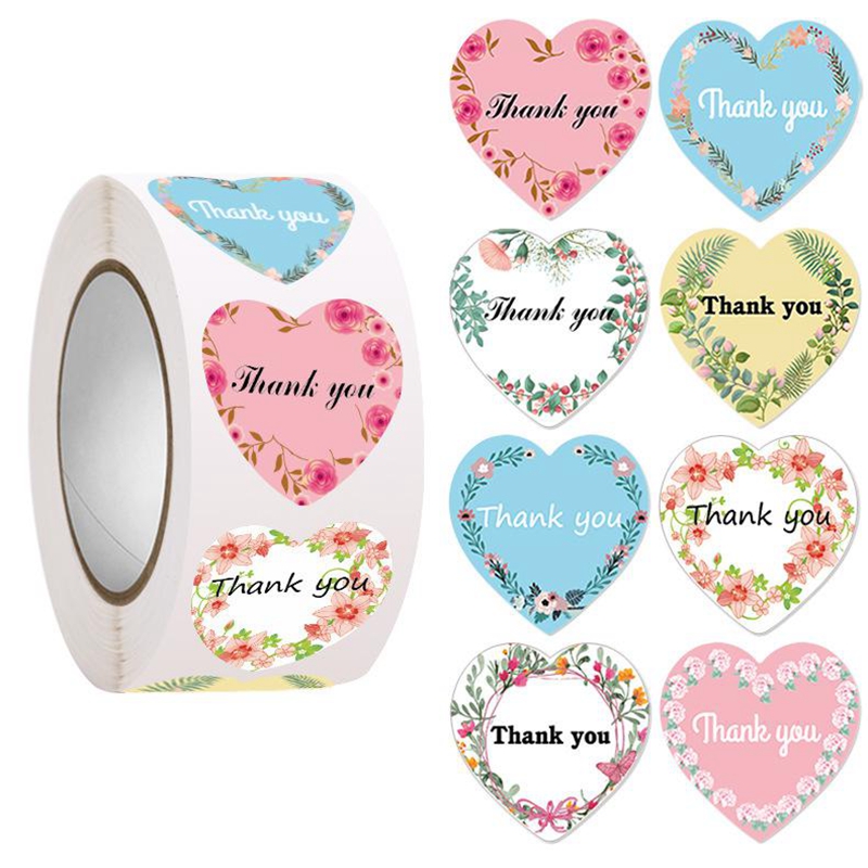 100-500pcs Heart Thank You Sti - Wedding Supply Business 评论和价格
