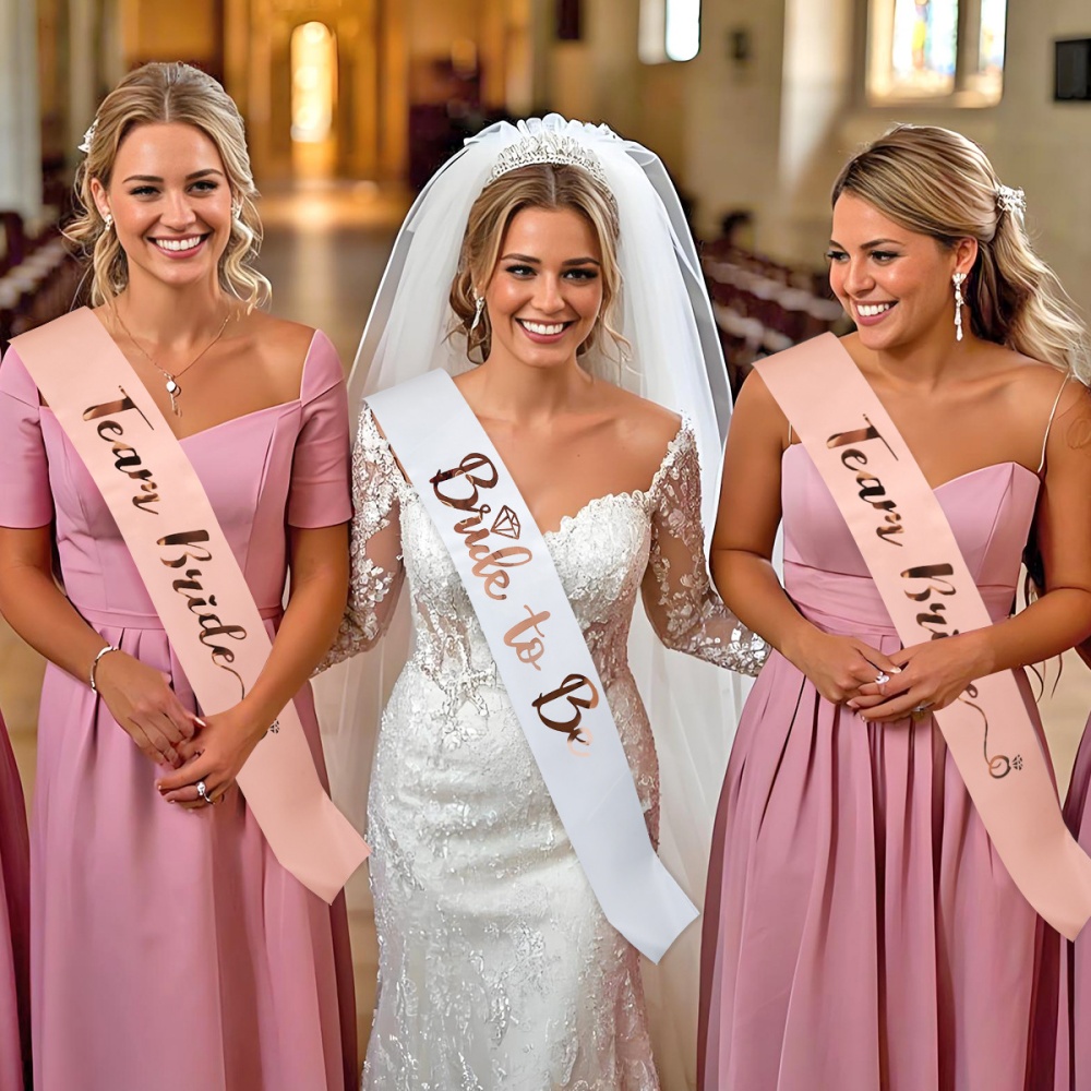 1Set Rose Gold Team Bride To B - Bride Tribe Sash 评论和价格