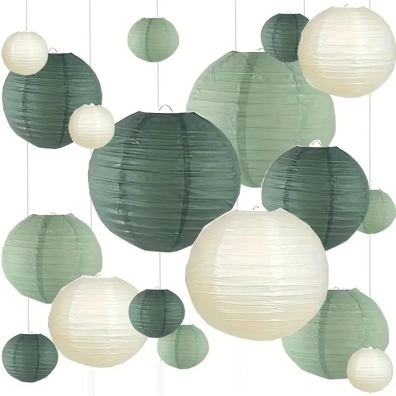 3Pcs Round Hanging Sage Green  - Wedding Event Supply 评论和价格