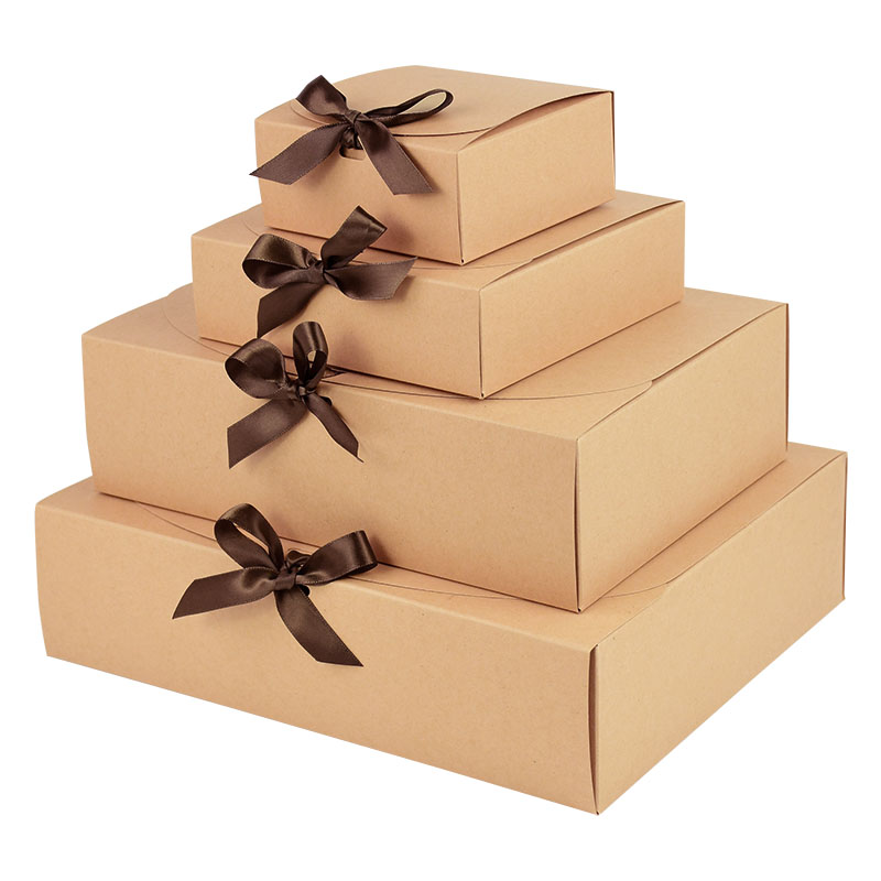 Kraft Paper Gift Box With Deco - Papercraft Supply Ribbon 评论和价格