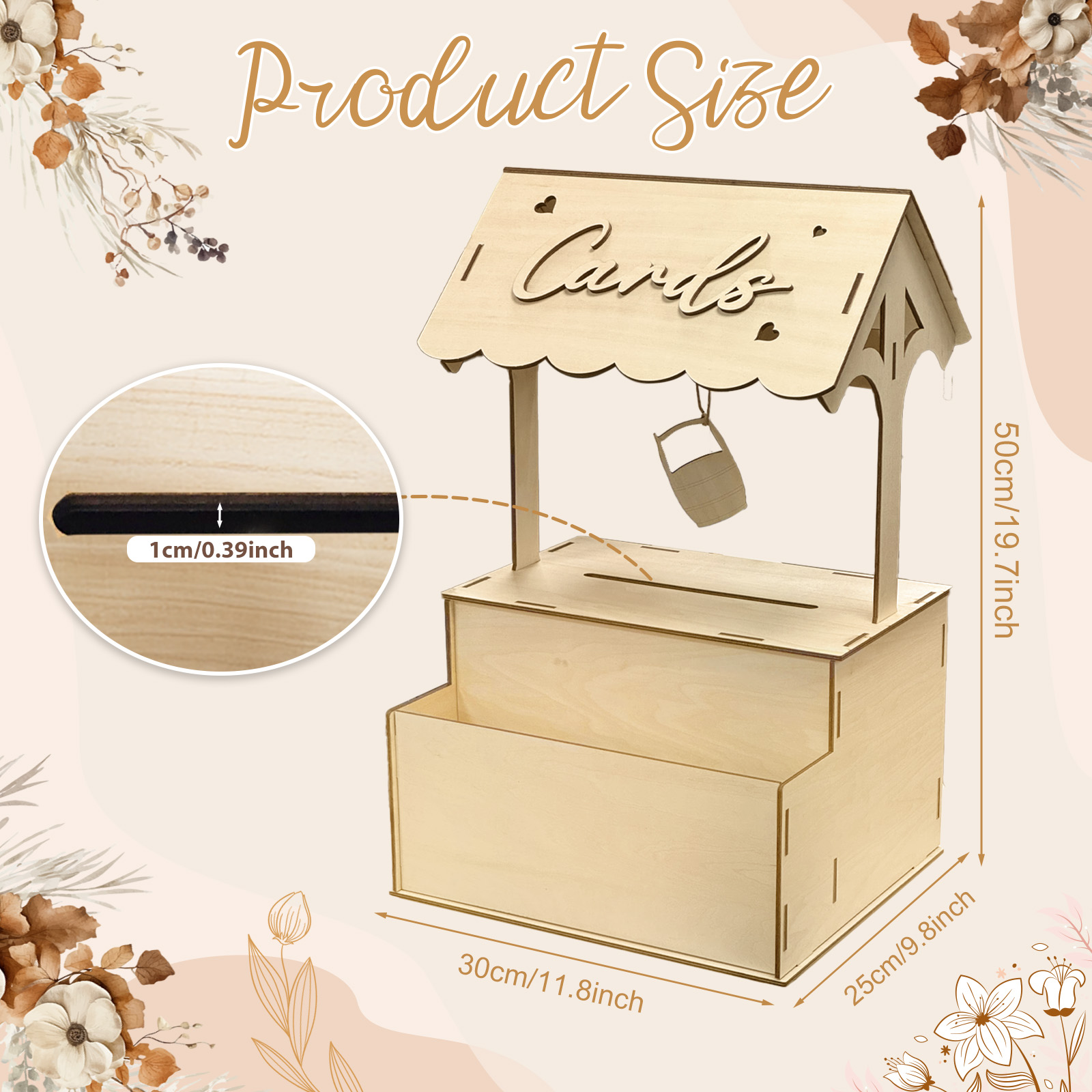 OurWarm Flower Groove Wishing  - Wedding Card Box 评论和价格