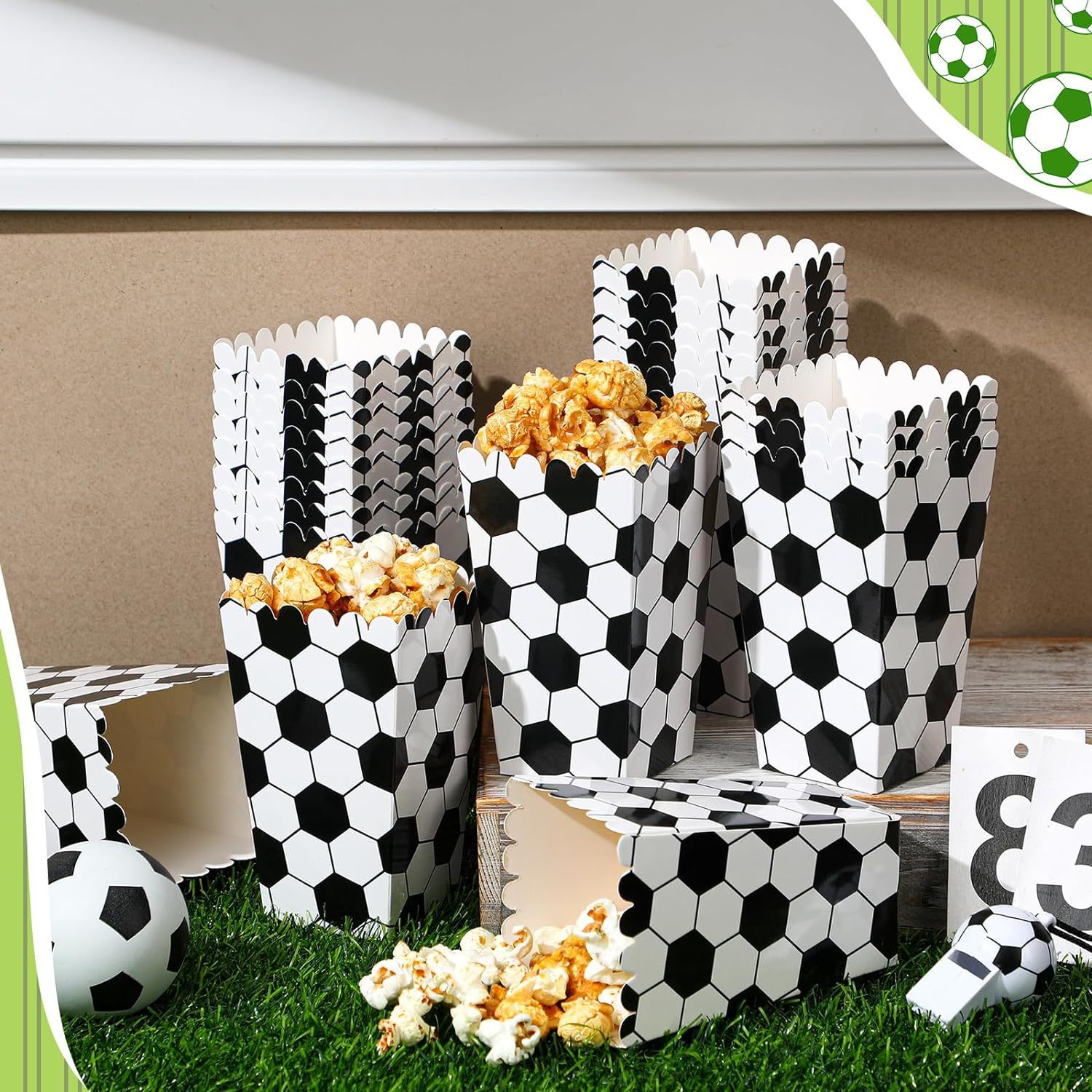 6/18Pcs  Football Popcorn Boxe - Wedding Event Supply 评论和价格