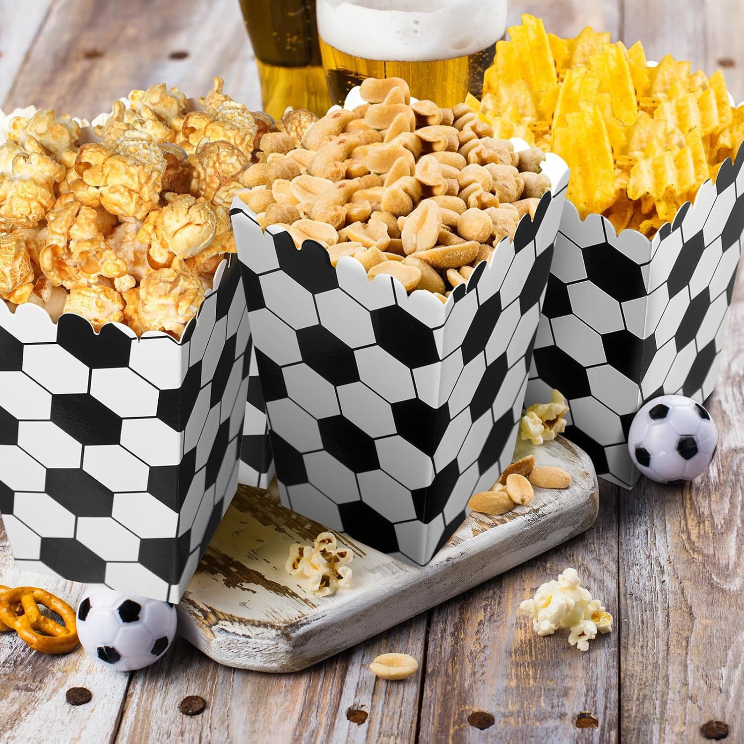 6/18Pcs  Football Popcorn Boxe - Wedding Event Supply 评论和价格