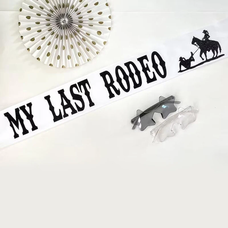My Last Rodeo Sash Western Cow - Bride Tribe Sash 评论和价格