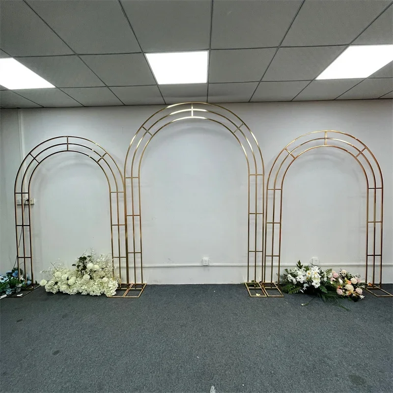 Metallic Gold Wedding Arch Sta - Wedding Party Supply Store 评论和价格